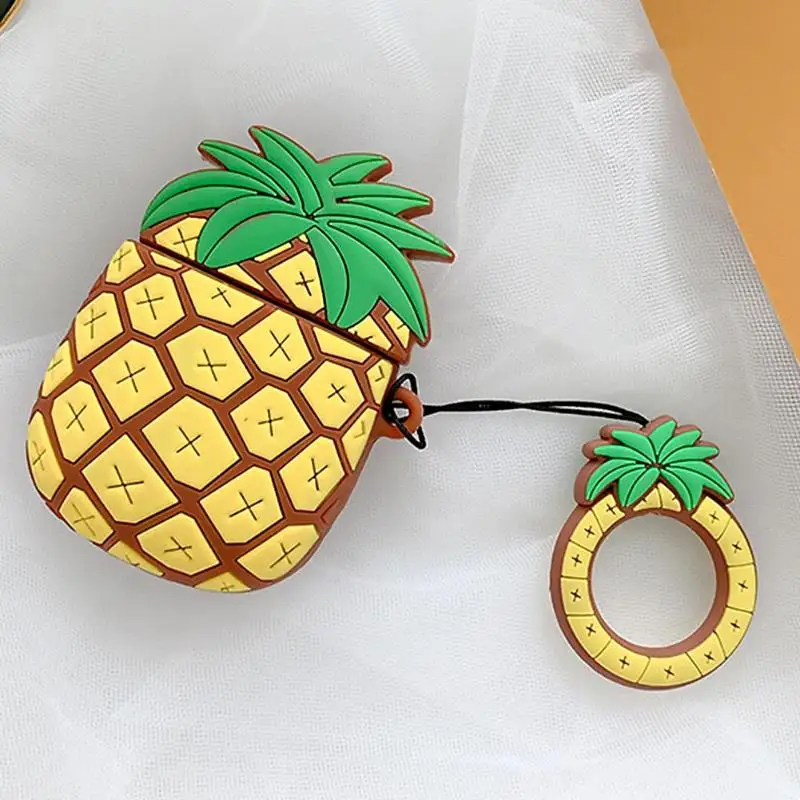 Милые 3D Pine apple наушники силиконовый защитный чехол для apple AirPods 1 2