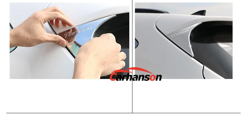 Для автомобиля hyundai Tucson Abs спойлер на заднее стекло боковое крыло треугольная крышка отделка молдинг гарнир авто Хром Стайлинг