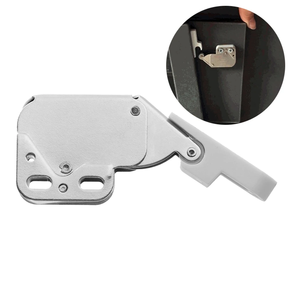 

21 x 27mm Mini Push Spring Clip Lock Catch Latch Cabinets Anti-Theft Cupboard Doors Lock With Cross Keys For Furniture Hardware