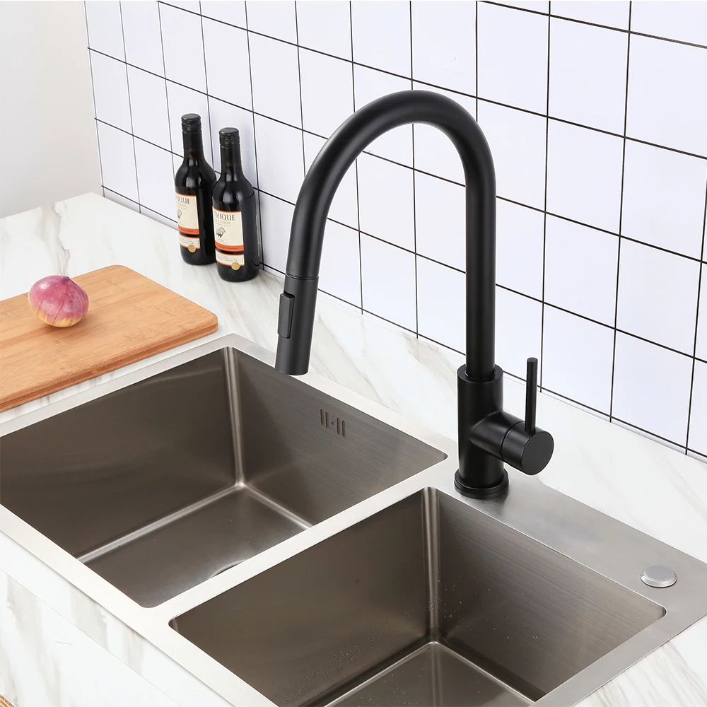 

Single Handle Bathroom Sink Faucets Pull-out Touch Sensor Faucets for Sink Adjustable hot and cold Water Tap Kitchen Accessories