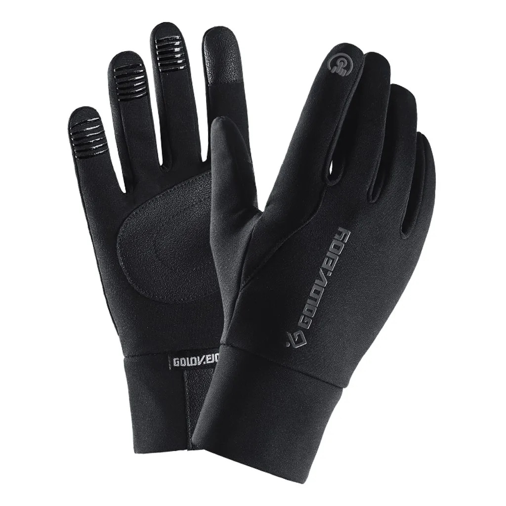 Versatilely High Quality Unisex Outdoor Waterproof Solid Color Gloves Winter Zipper Touch Screen Plus Velvet Gloves handschoenen