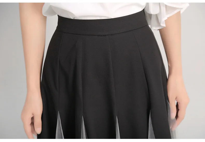 SuperAen New Europe Fashion Women Skirts Autumn Wild High Waist Mesh Skirts Female Casual