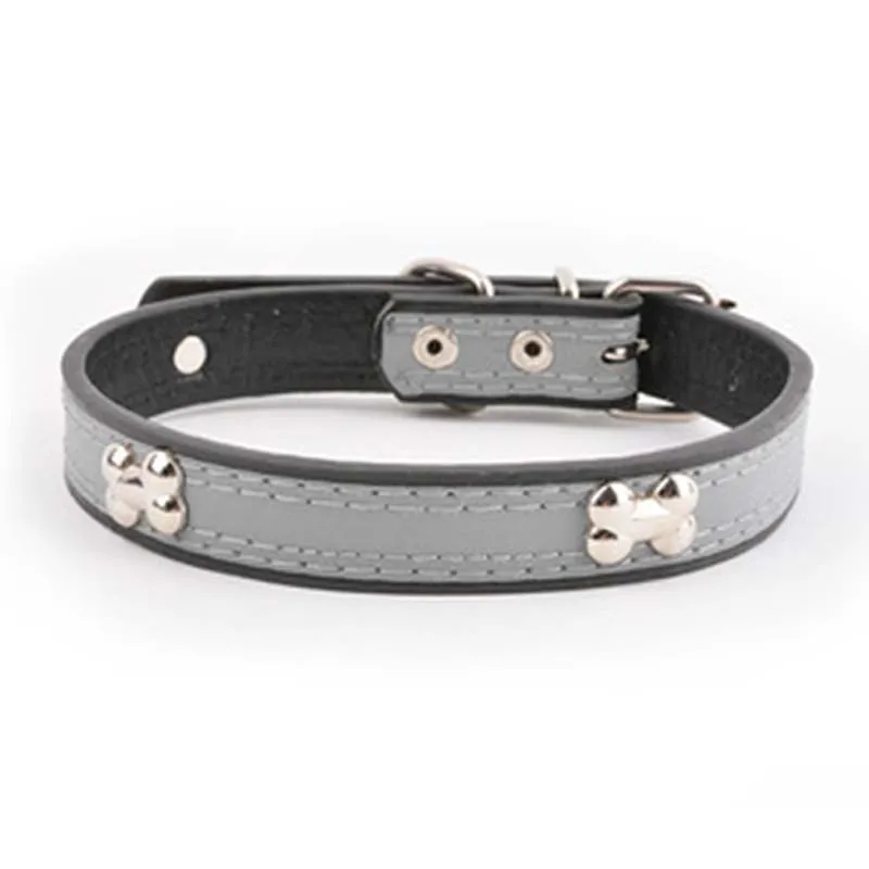 Collar de perro de alta calidad, anillo de tracción de gato de tamaño ajustable, dureza reflectante nocturna, suministros para caminar al aire libre para mascotas, S/M/L/XL