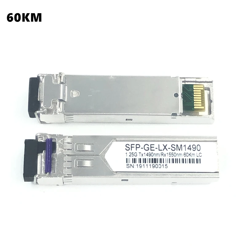 LC SFP волоконно-оптический модуль 1,25G LC 20/40/60/80/100 км 1310/1490/1550nm одиночный волоконный SFP оптический модульный приемопередатчик для ONU OLT