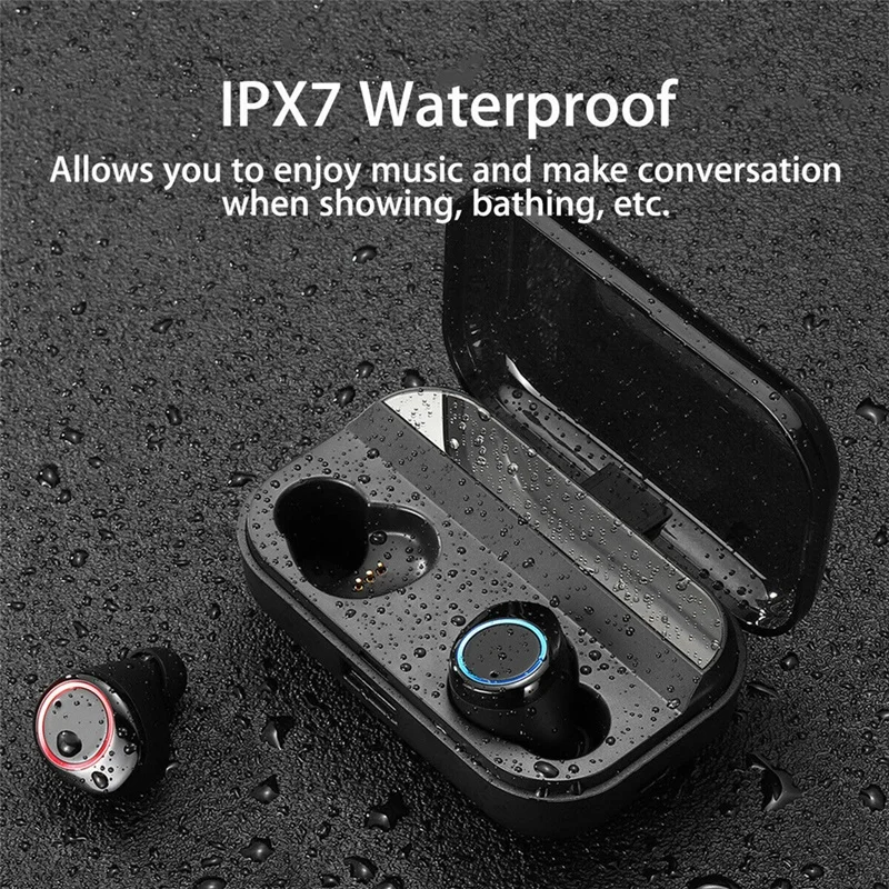 Tongdaytech X11 TWS Bluetooth 5,0 наушники IPX7 водонепроницаемые с ЖК-дисплеем 9D Беспроводные сенсорные наушники с зарядным устройством 4000 мАч