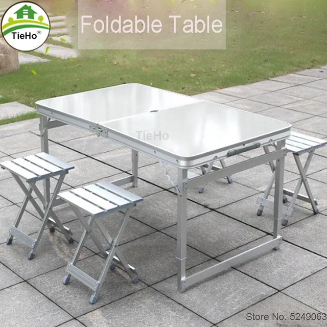 120*60cm katlanır masa sandalye seti alüminyum açık kamp masası  ayarlanabilir masa barbekü taşınabilir hafif masa складной стол - AliExpress