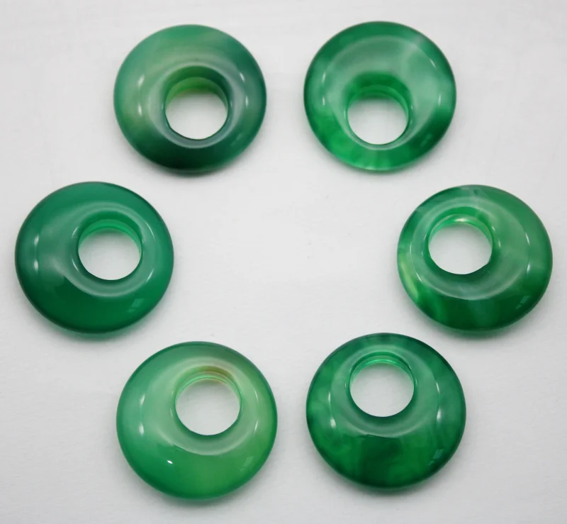 

Оптовая продажа, 15 шт./лот, 25 мм, натуральный камень, зеленый агат, ГОГО, Пончик, подвеска для изготовления ювелирных изделий своими руками, ожерелье, подвеска