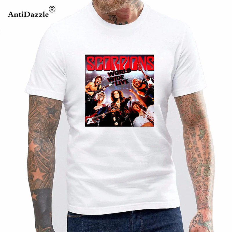 

Antidazzle Cotton T-shirt Fashion T Shirt Scorpions Lovedrive Rock Metal Band Logo Men's T-shirt