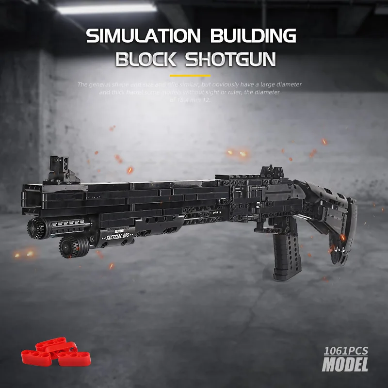 

14003 1061PCS MOULD KING Assembly Block Gun The M4 Super 90 Weapon Automatic Gun Model Building Blocks Bricks Education Toys