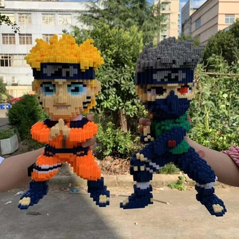 

Anime Naruto Hokage Uzumaki Hatake Kakashi Ninja 3D Model DIY Micro Mini Building Small Blocks Bricks Toy for Children Gift