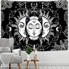 Tapiz de Mandala de Luna y sol de colores, tapiz colgante de pared Celestial, alfombras de pared Hippie, decoración de pared para dormitorio, color blanco y negro ► Foto 2/6