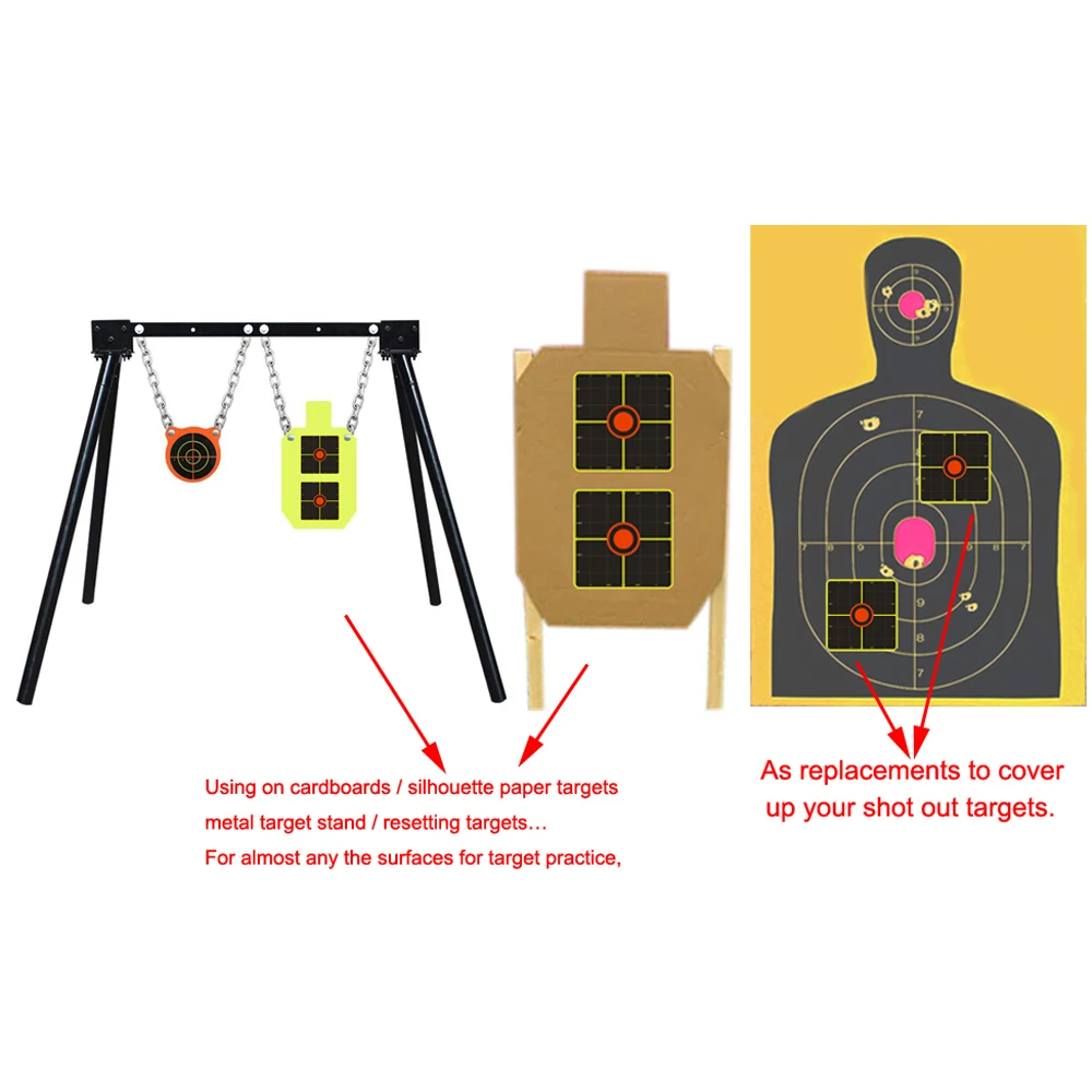 3"x3"x250Pcs per Roll Splatter Splash Sticker Targets for Borsighting & Zeroing in your optics Rifle Scope. 1/2" Grid