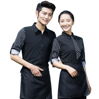 

Hotel Waiter Uniform Autumn Winter Cafe Waitress Uniform Short Sleeve Teahouse Overalls Catering Chef Uniform Work Jacket