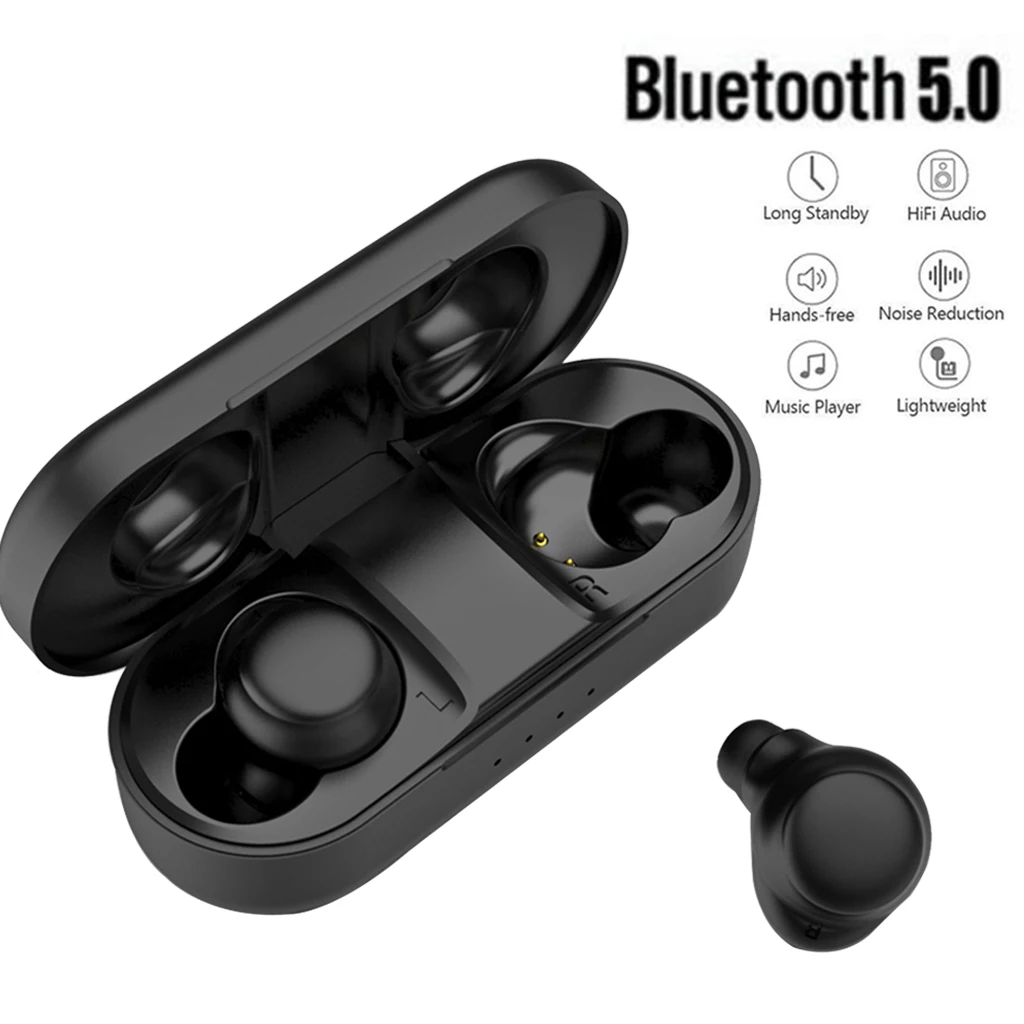 Bluetooth 5.0 Headphones A5 TWS Wireless Earphones Bluetooth Compatible with Most Bluetooth-Enabled Devices Stereo Headphone