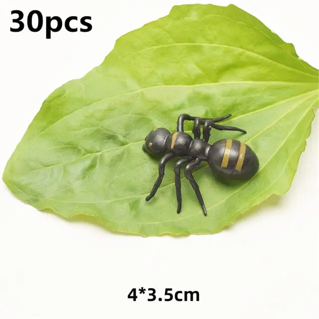 30Pcs Fake Ants Simulated Insect Prank Toy Ants Spider Cockroach Fly Toy Figure Joke Toys Halloween Party Supplies 3