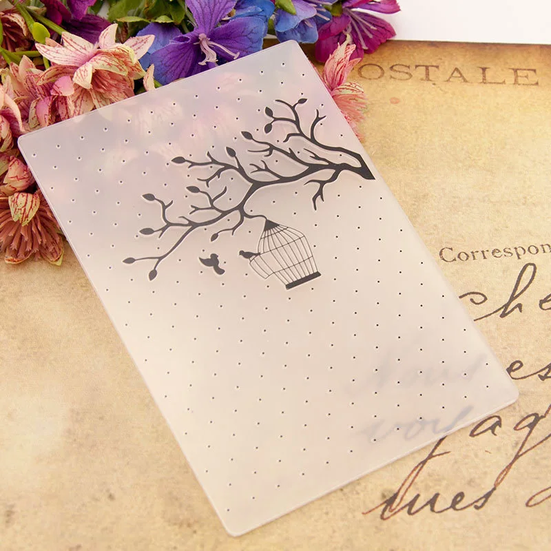 Tree Bird Nest Embossing Folder