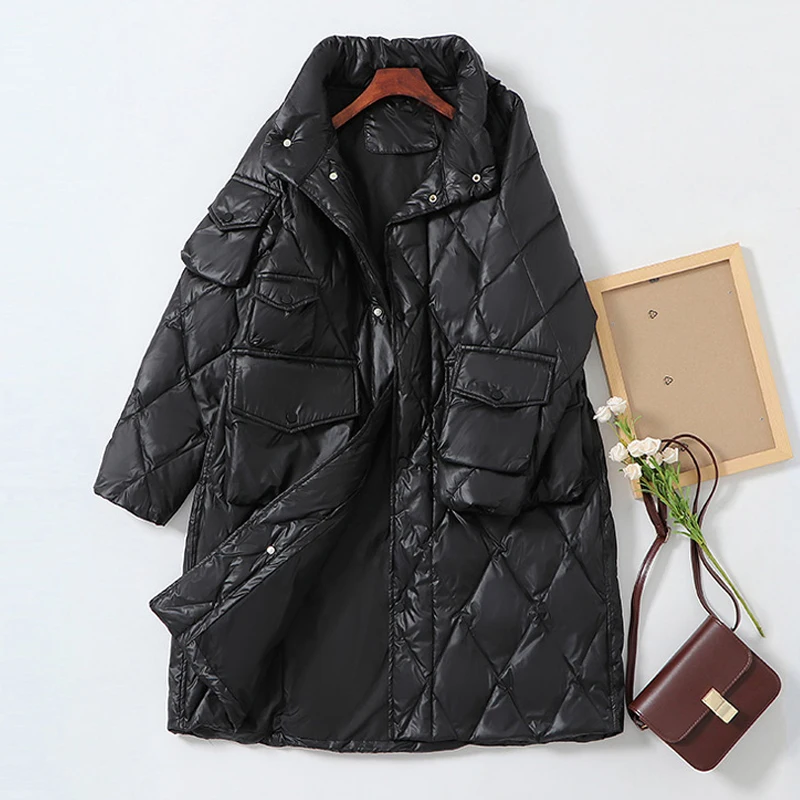 Janveny Winter Down Jacket Women Long Parkas 2020