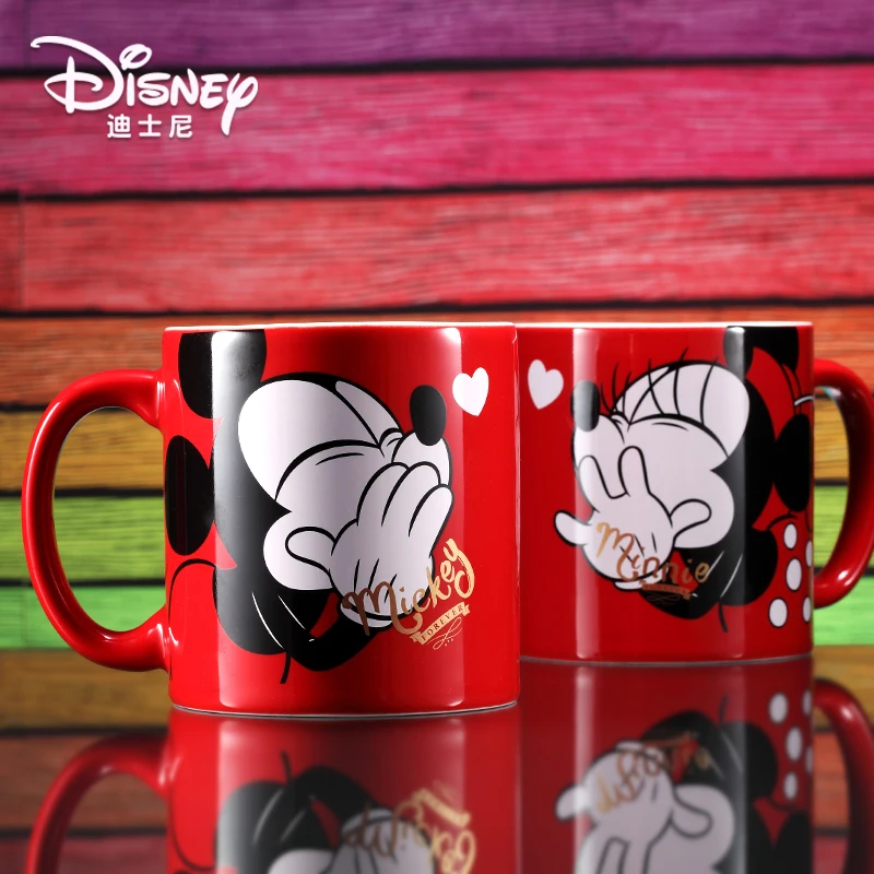 

Disney Mickey Mouse Minnie Porcelain Cup Large Capacity Valentine's Day Gift for Girlfriend Couple Cup