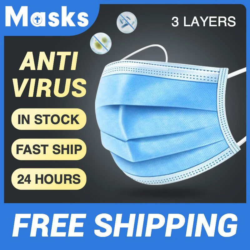 

Anti-Dust Dustproof Disposable Earloop Face Mouth Masks Facial Protective Cover Masks N95 Anti-virus PM2.5 Man Women Child