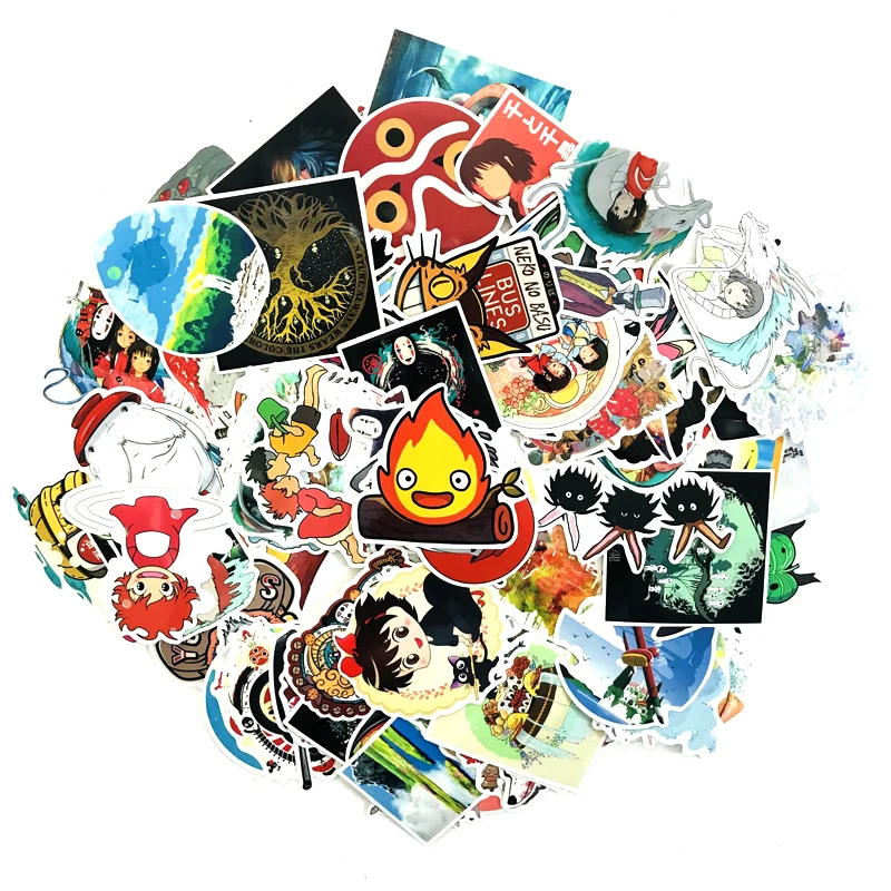 100 шт стикер s Miyazaki аниме Хаяо стикер Мой сосед Тоторо/Унесенные спиралью для скейтборда ноутбук велосипед водостойкие Переводные картинки