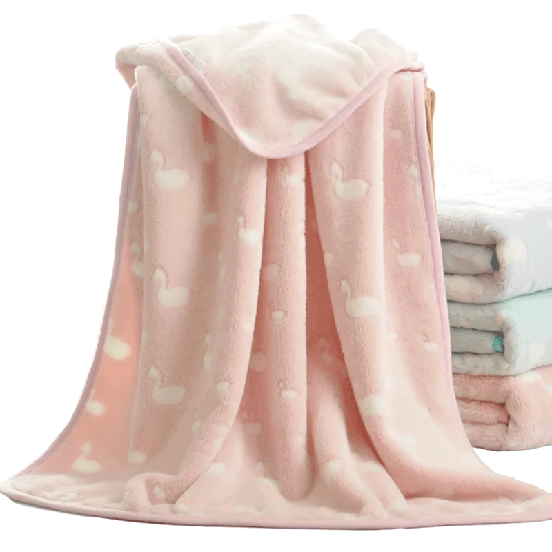 Мягкие фланелевые одеяла для малышей удобные теплые и дышащие утолщенные пеленать мультфильм одеяло постельное белье для новорожденных малышей одеяло 80*100 см