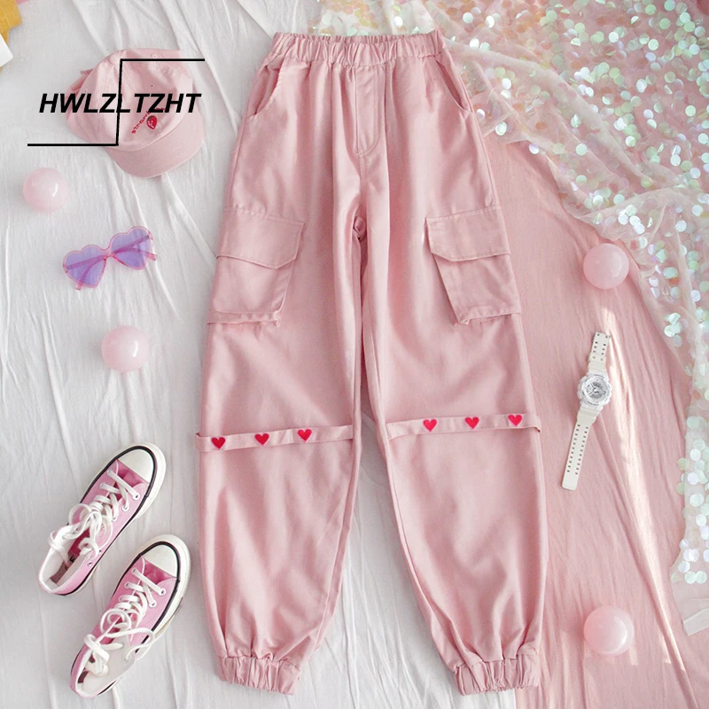 HWLZLTZHT Plus Size Womens Casual Pants High Waist Sweatpants For Women Loose Japanese Harajuku Pants Kawaii Femme Fall Trousers HWLZLTZHT Plus Size Womens Casual Pants High Waist Sweatpants For Women Loose Japanese Harajuku Pants Kawaii Femme Fall Trousers
