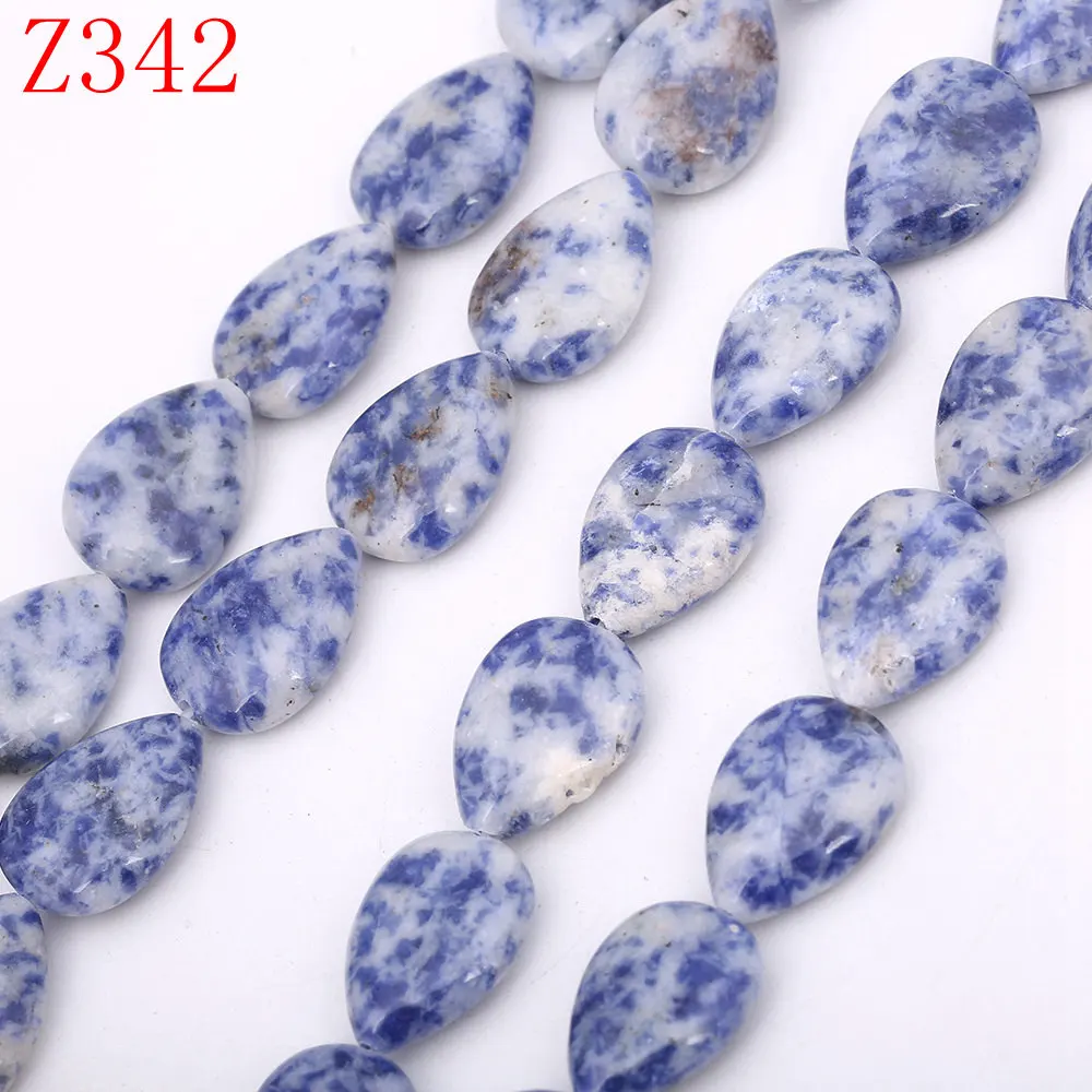 Blue Veinstone Yumten Груша Форма Бусины с тигровым глазом 13 мм* 18 шарики Подвеска из розового золота Малахит Аквамарин Аметист DIY ювелирные изделия ожерелье из бисера натуральные камни бисер для бисероплетения - Цвет: Blue Veinstone