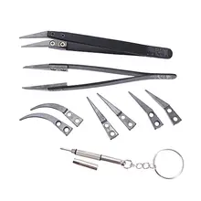 8 пар керамических пинцетов набор антистатических антимагнитных термостойких промышленных пинцетов набор локти точечных круглых головок ручной инструмент