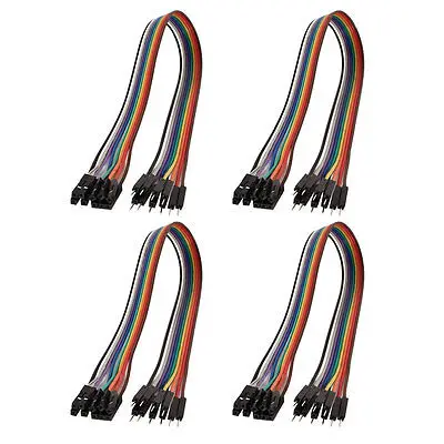 

4 Pcs 2.54mm Pitch F/F M/F 10P Jumper Cable Wire Connector 30cm