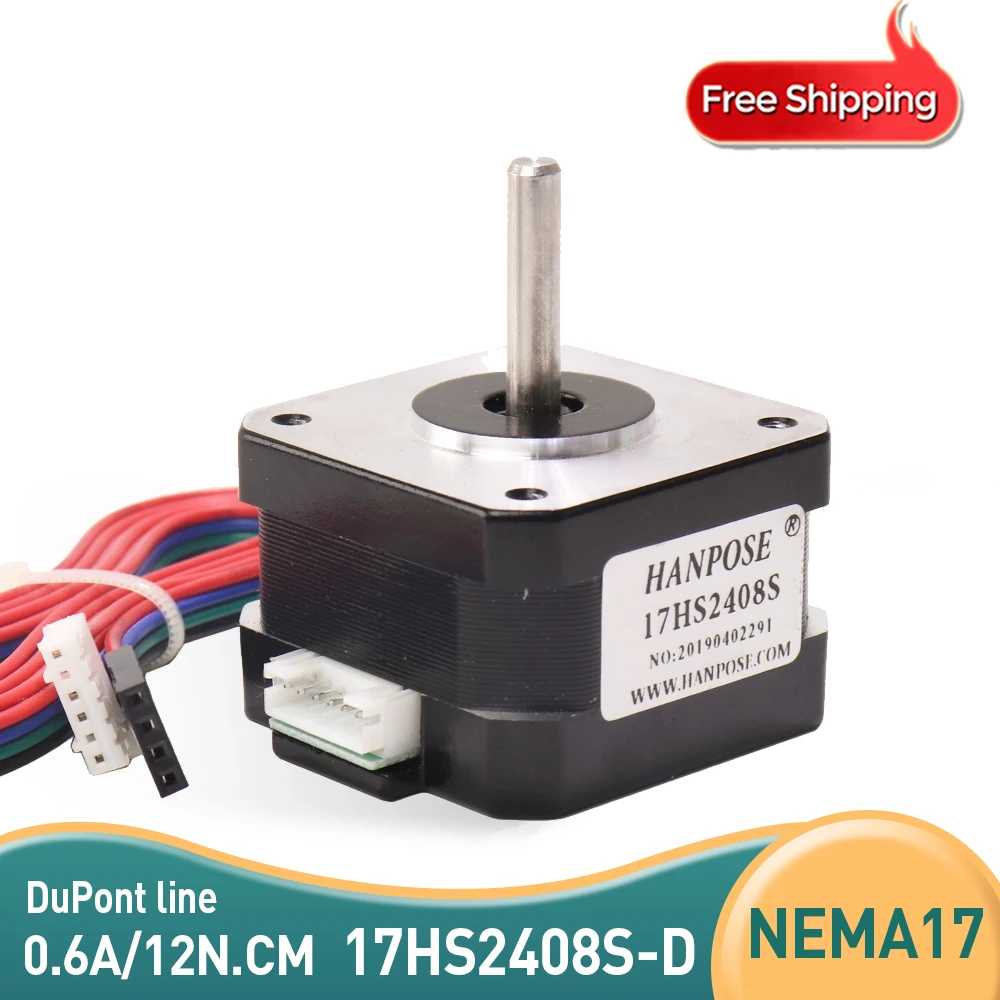 Шаговый двигатель Nema17 12 Н. См 42 17HS2408S 4-lead с DuPont line 0.6A CE ROSH ISO CNC лазерный