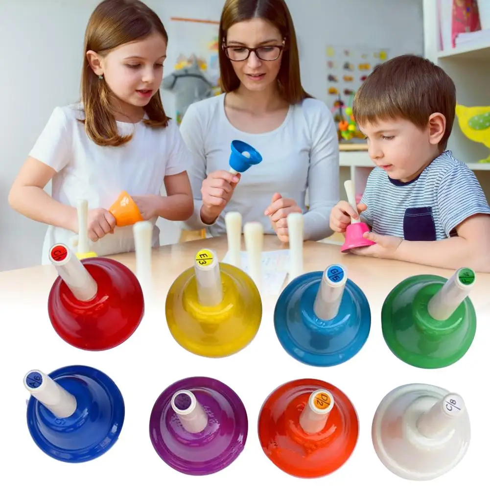 

Children's Educational Toys Hand Bell Set Color Percussion 8 Note Metal Hand Bell Set Suitable For Boys And Girls