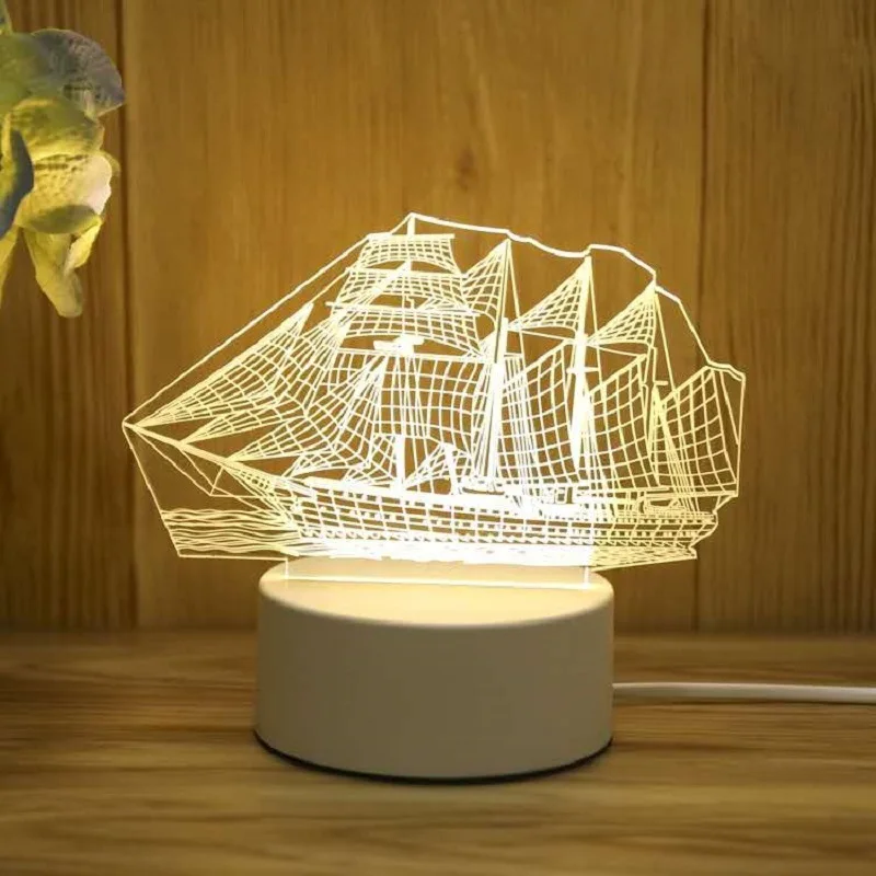 Dropship 3D ночной Светильник креативный акриловый светильник Подарок Настенные светильники здание ремесла прикроватная лампа Рождественский лампа - Испускаемый цвет: ship