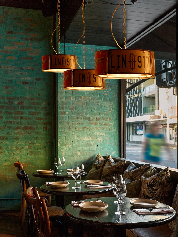 Промышленная ветровая Подвесная лампа в стиле ретро, лофт, железо, художественная индивидуальность, американский бар, ресторан, чистая, кофе, железо, художественная креативная номерная табличка