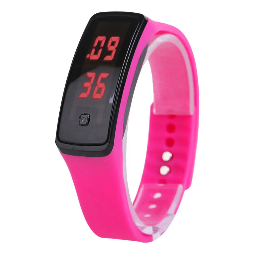 Высокая мода спортивный светодиодный для женщин часы яркого цвета силиконовой резины сенсорный экран цифровые часы водонепроницаемый браслет наручные часы DSM - Цвет: Белый