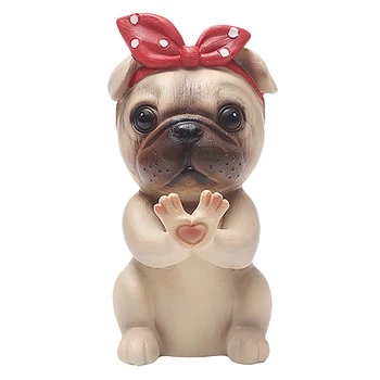 

Creative Animal Dog Glasses Frame Resin Material Office Home Desktop Eye Seat Decoration Cute Puppy Frame