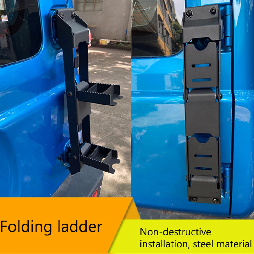 

JB74 Car Rear Door Ladder Portable Folding Ladder Car Exterior Tail Ladder Climbing Ladder Modified Tailgate Ladder Accessories