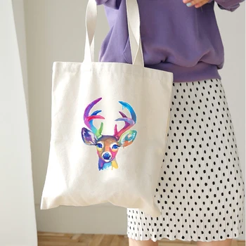 

Eco Custom Canvas Cloth Tote Bag Women Aesthetic Shoulder Bags Korea Shopping Bag for Lady Handbags Reusable Grocery Bags