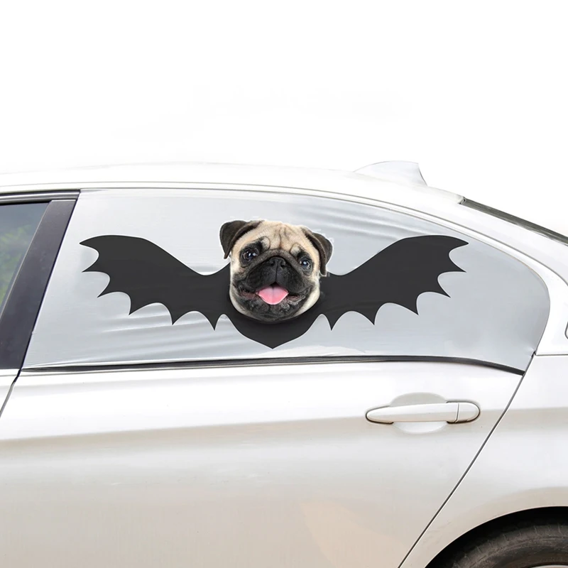Креативный складной солнцезащитный экран для Хэллоуина заднее стекло автомобиля тенты козырек крышка занавес с отверстием и рисунком летучей мыши для домашних собак