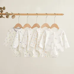 Ecavus – barboteuse en coton pour bébé garçon et fille, vêtements de printemps, 0 24M, combinaison à manches longues, vêtements pour enfants 