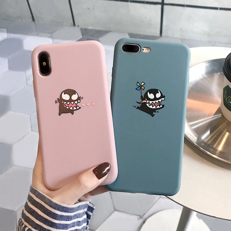 Милый чехол для пары ярких цветов с рисунком Веном IPhone X 7 8 XR XS Max Fashion 6 6s Plus |