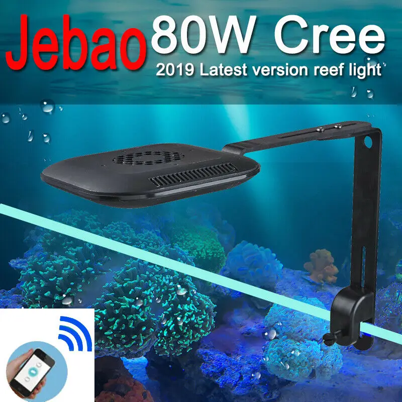 Jebao Jecod 80 Вт WIFI программируемый светодиодный светильник для морской воды