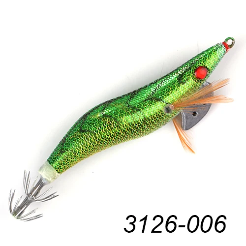 FISH KING 8-13,5 см 3D Jigi eyes рыболовный прикорм кальмаров крючок светящиеся воблеры джиггинг осьминог, Каракатица деревянная креветка жесткая приманка - Цвет: 3126-006