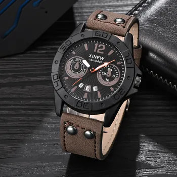 

Fashion Vintage Classic Watch Men Watches Stainless Steel Waterproof Date Leather Strap Sport Quartz Watch Relojes para hombre