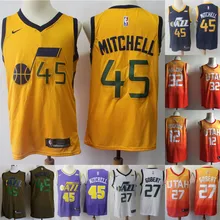 Utah A+++ качество мужской взрослый#45 Донован Митчелл 3 Рикки Рубио 27 Руди Гобер 32 Карл Мэлоун 12 Джон Стоктон Джерси