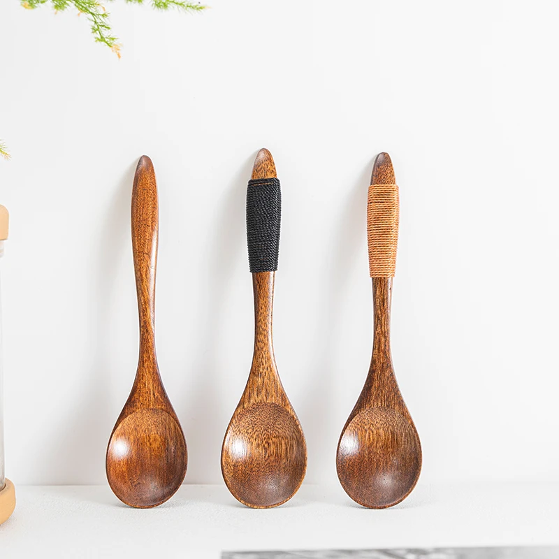Hemu Life Wooden Japanese-style Environmental Tableware Cooking Honey Coffee Mixing Spoon Non-slip | Дом и сад