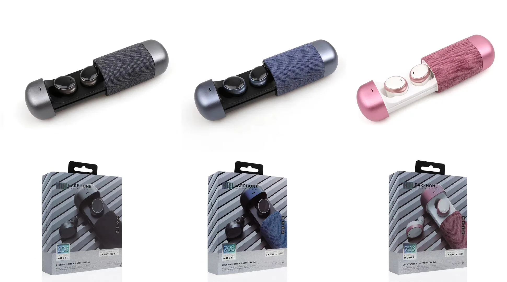 TWS206 Wireless Bluetooth Earphone V5.0 Handfree Sport Meeting with Microphone Noise reduction Headset Earphones Pk A6S TWS