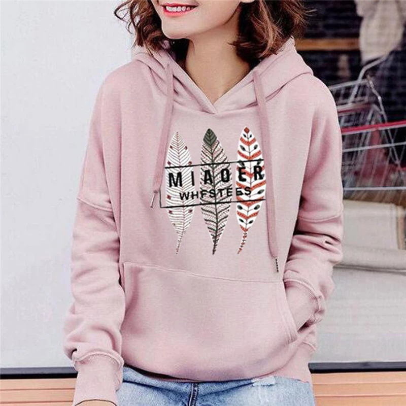 

Women Solid Hoodie Sweatershirt Autumn Winter Fashion Casual Long Sleeve Pockets Drawstring Tops