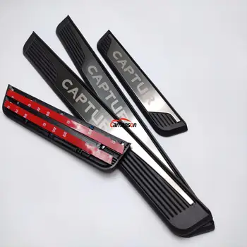 

For Renault Captur 2015 2019 Door Sill Trim Accessories Scuff Plate Door Entry Guards Protectors Auto Sticker Car Styling 4pcs