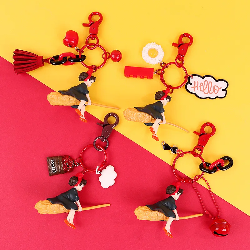 Японский Хаяо Миядзаки милый аниме Кики услуги доставки брелок девушка Кики фигурка Модель ПВХ брелоки с куклой для рюкзак