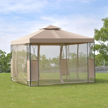

2-Tier 10' x 10' Patio Steel Gazebo Canopy Shelter OP3116